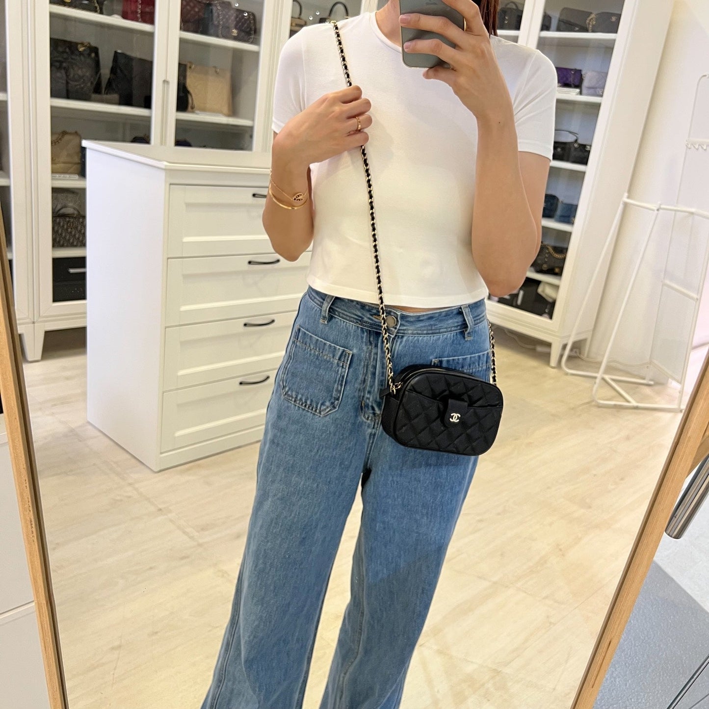 Chanel 24S Mini Camera Bag in Black Caviar and Lghw