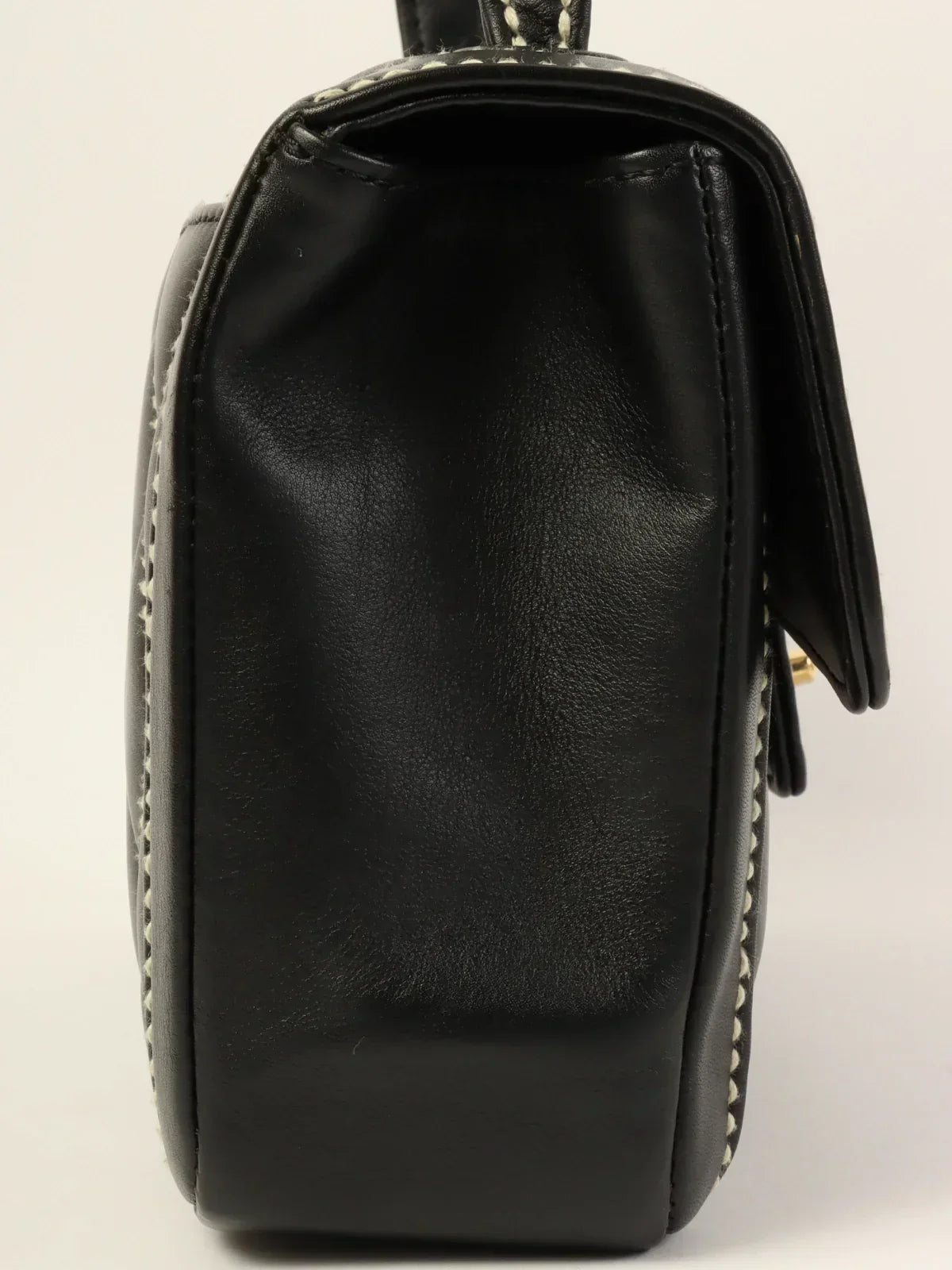 Chanel Around  Made Wild Stitch Turn-Lock Top Handle Bag Black