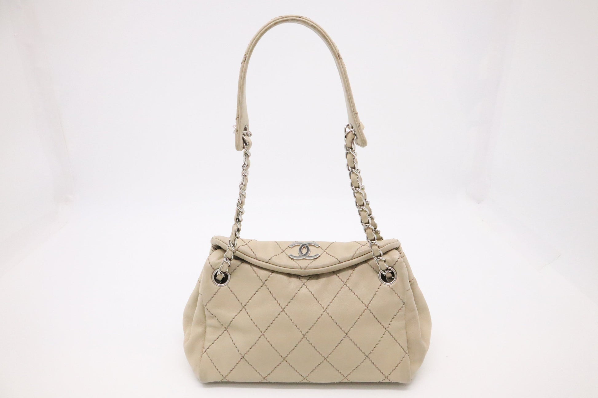 Chanel Beige Leather 1 Shoulder Bag