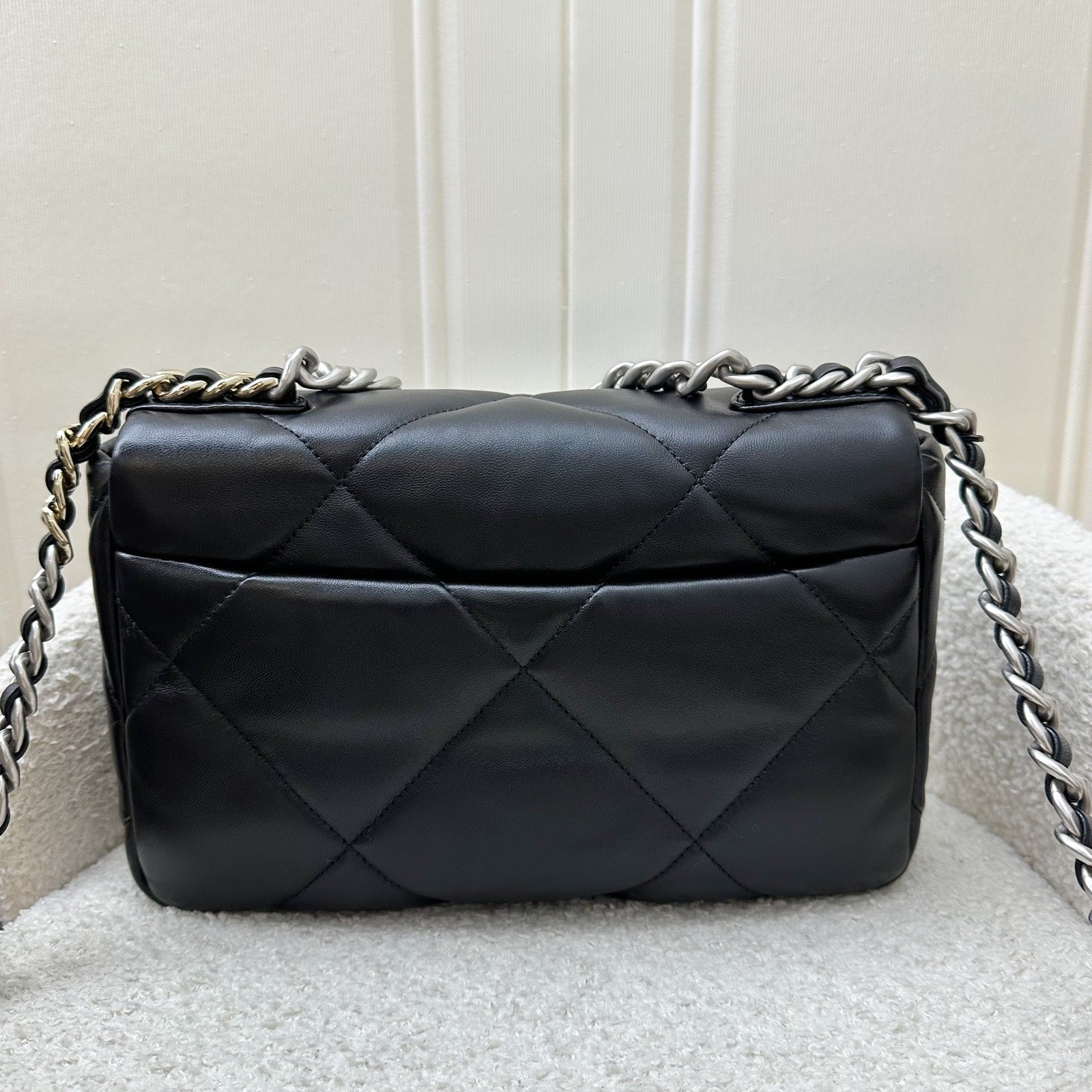 Chanel [brand New] 19 Small Flap in Black Lambskin and 3 Tone Hardware,silver Turnlock ( ) Handbag