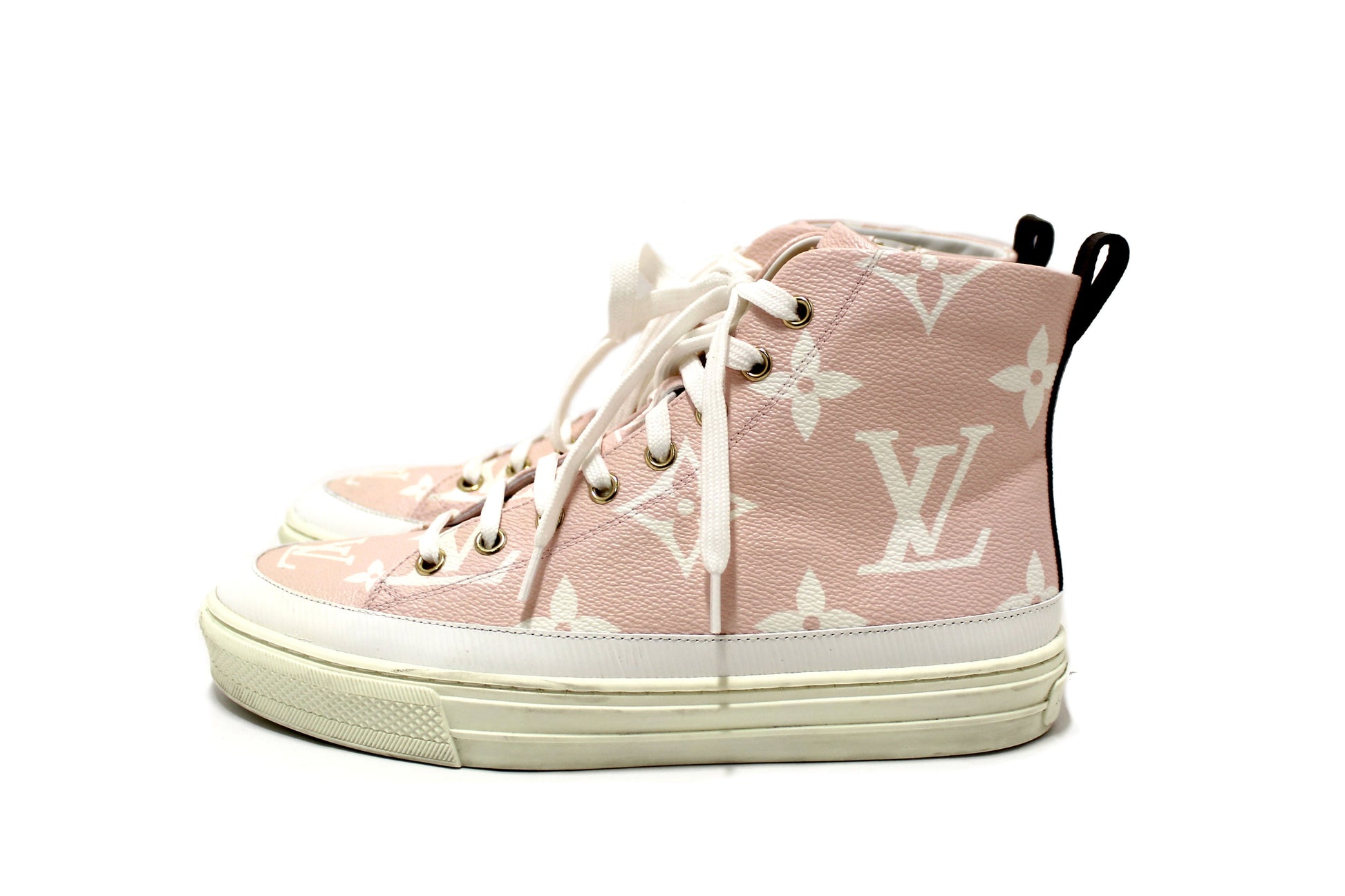 Louis Vuitton Rose Pink Monogram Giant Stellar High Top Sneakers Size 37