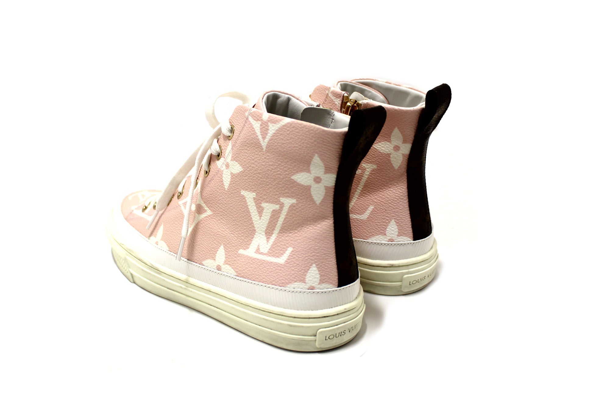 Louis Vuitton Rose Pink Monogram Giant Stellar High Top Sneakers Size 37
