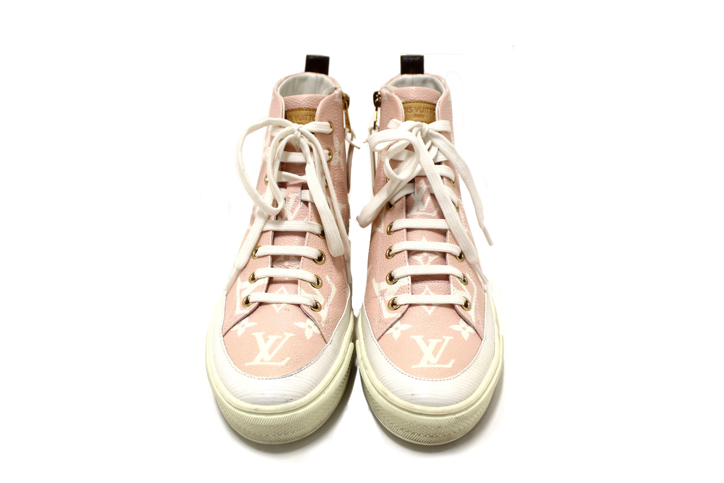 Louis Vuitton Rose Pink Monogram Giant Stellar High Top Sneakers Size 37