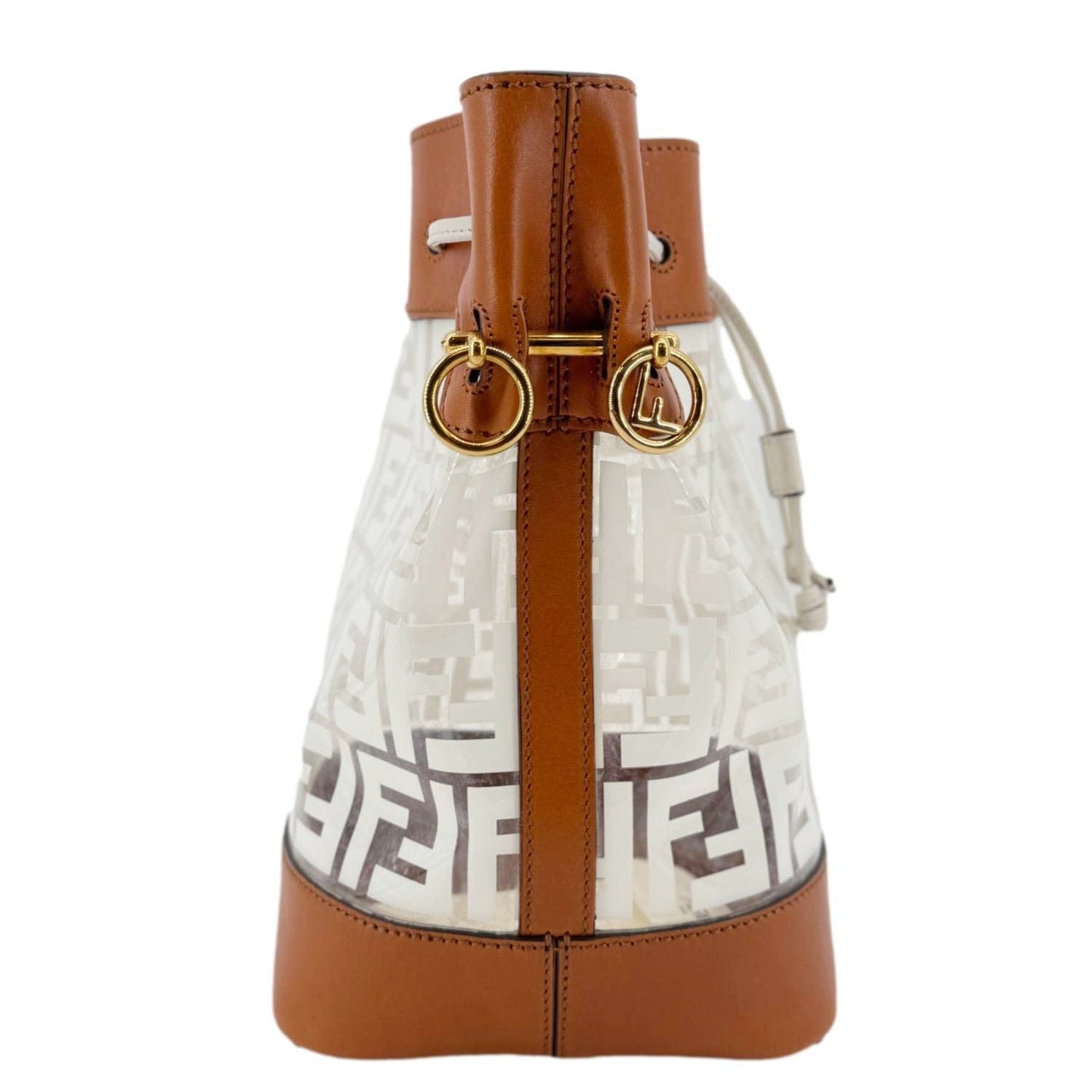 Fendi Mon Tresor Tpu Ff Aura Drawstring Bag Vitello White Bucket Bucket Bag
