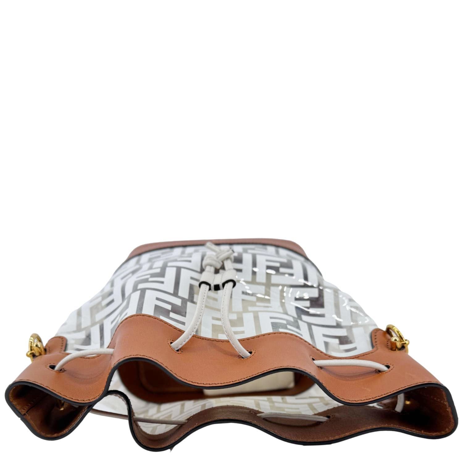 Fendi Mon Tresor Tpu Ff Aura Drawstring Bag Vitello White Bucket Bucket Bag