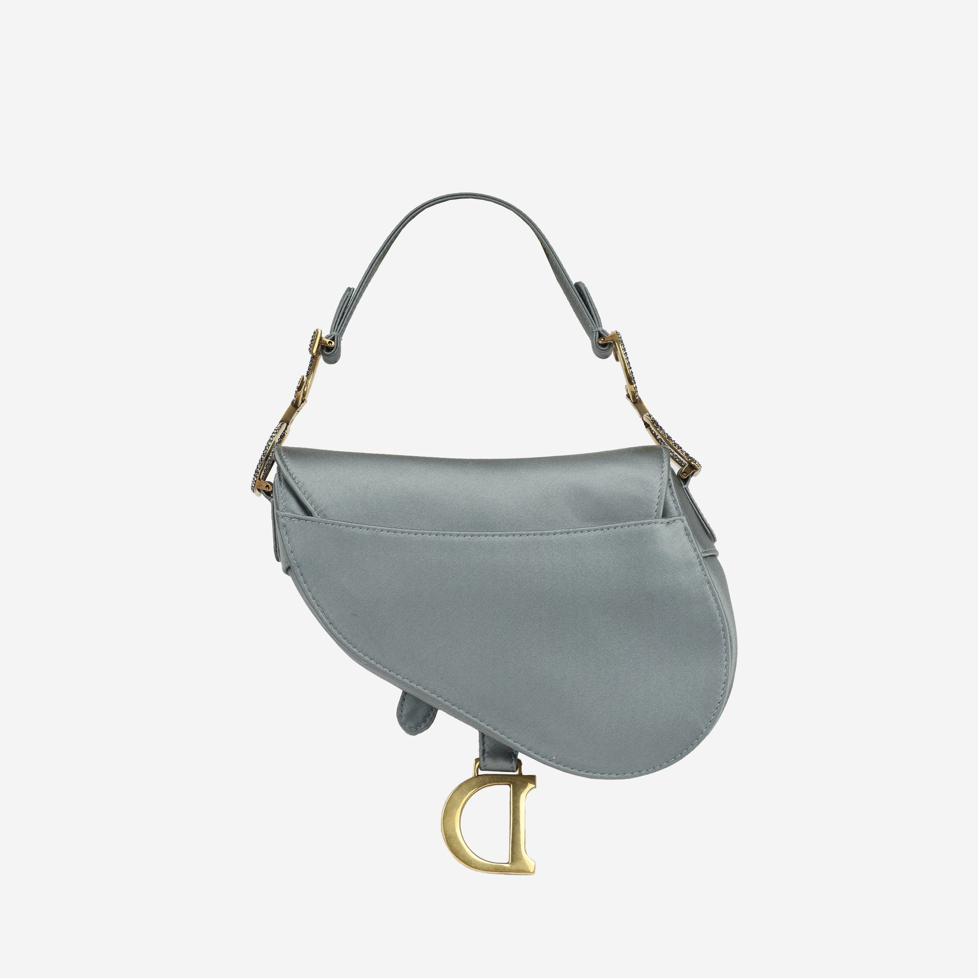 Dior Christian Saddle Bag Mini Shoulder Bag Satin Ghw 1