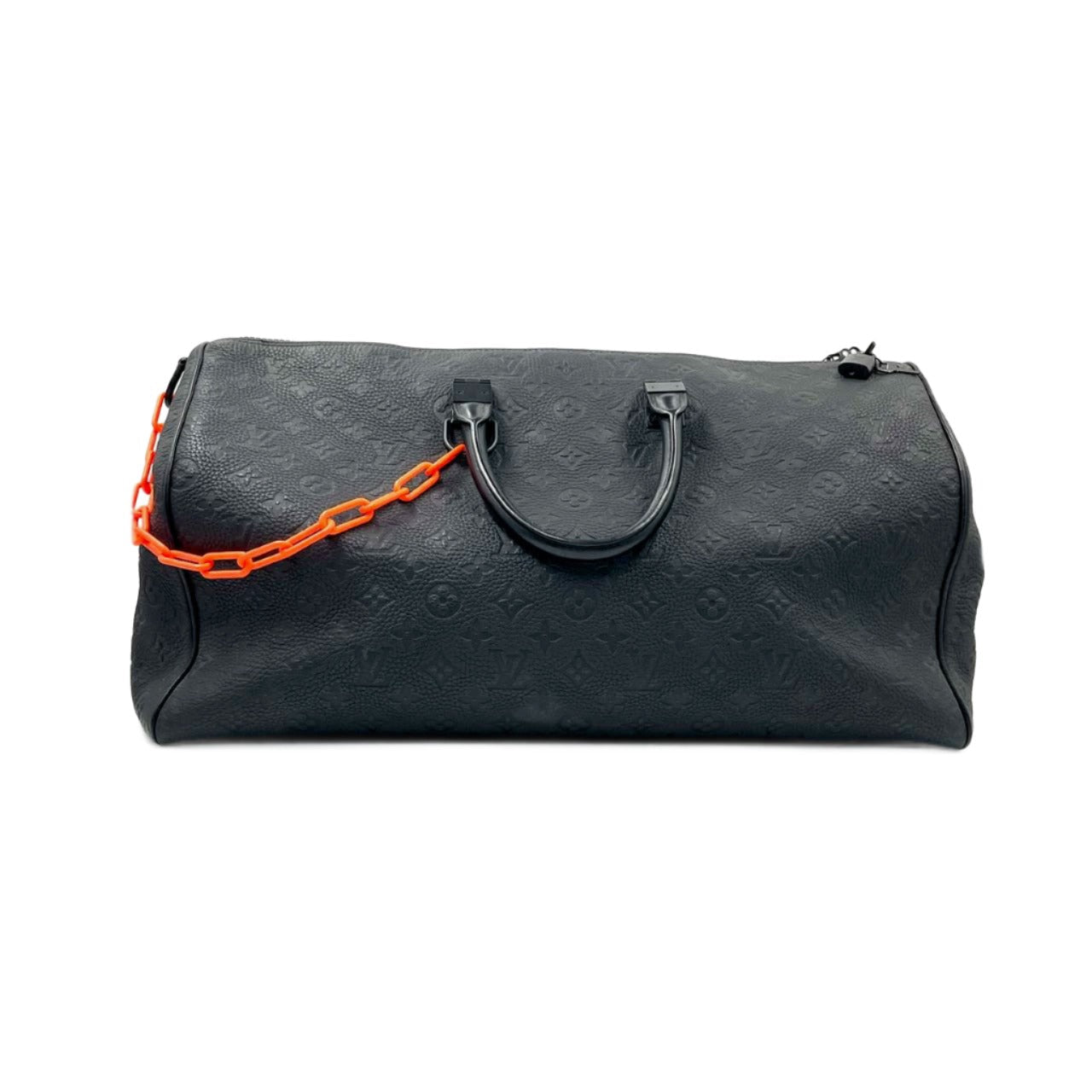 Louis Vuitton Keepall Bandouliere 50 Absolute Virgil Monogram Black Orange Travel Bag