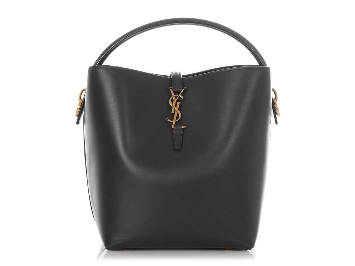 YSL Saint Laurent Dark Le Bag Green Bucket Tote Bag