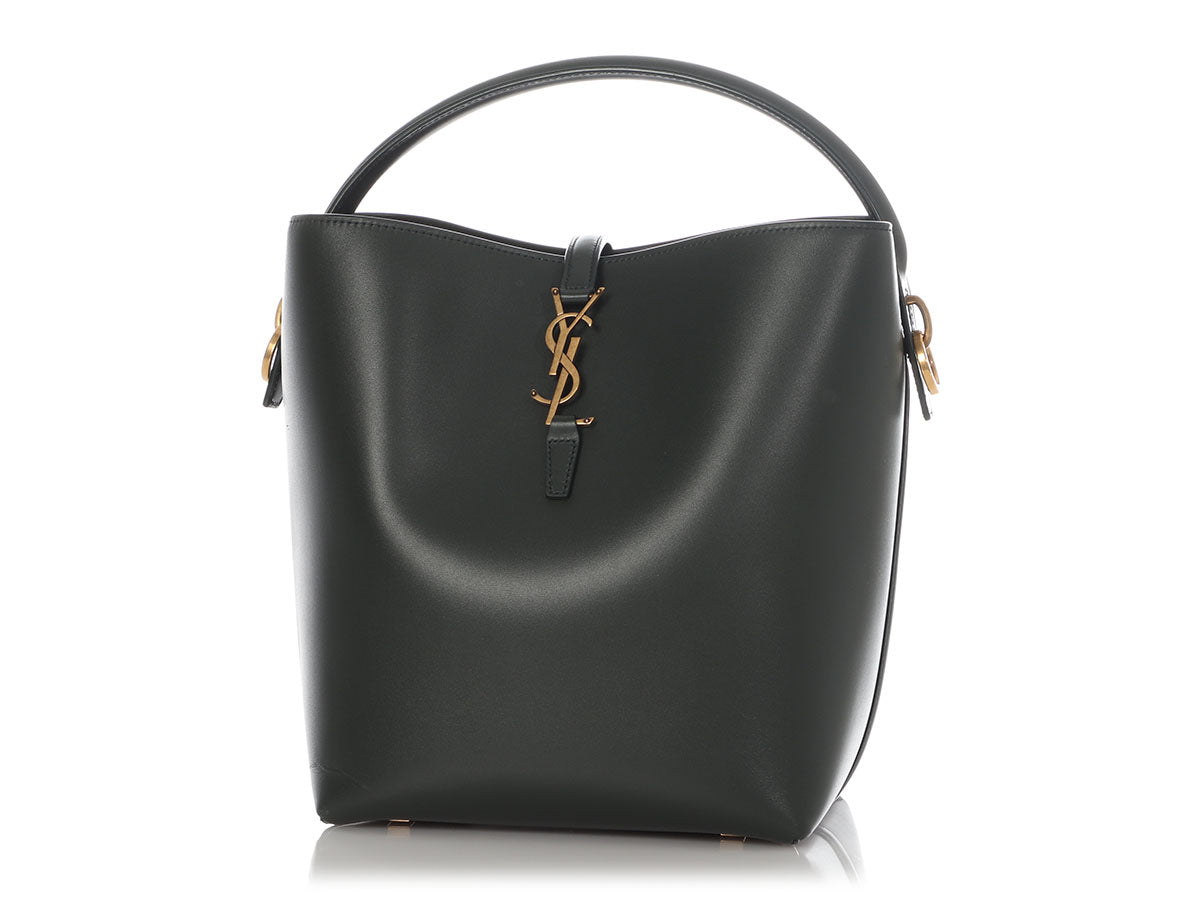 YSL Saint Laurent Dark Le Bag Green Bucket Tote Bag