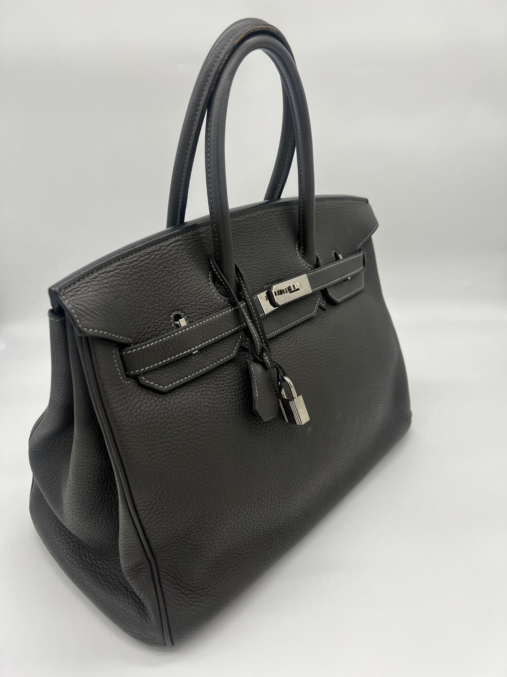 Gucci Hermes Birkin Togo Graphite Palladium Hardware Handbag Travel Bag