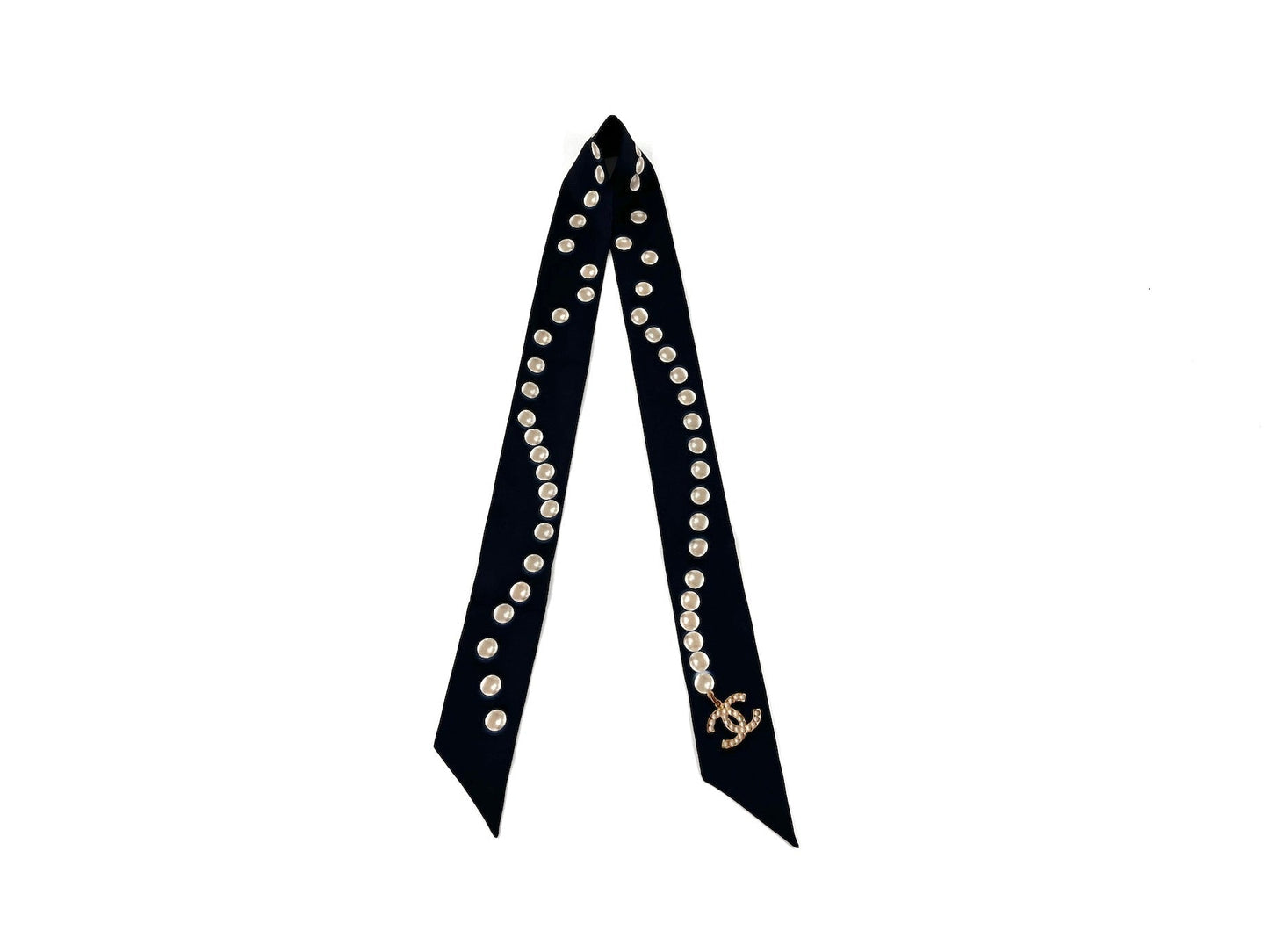 Chanel Pearl Silk Pearl Print CC Logo Scarf Handbag