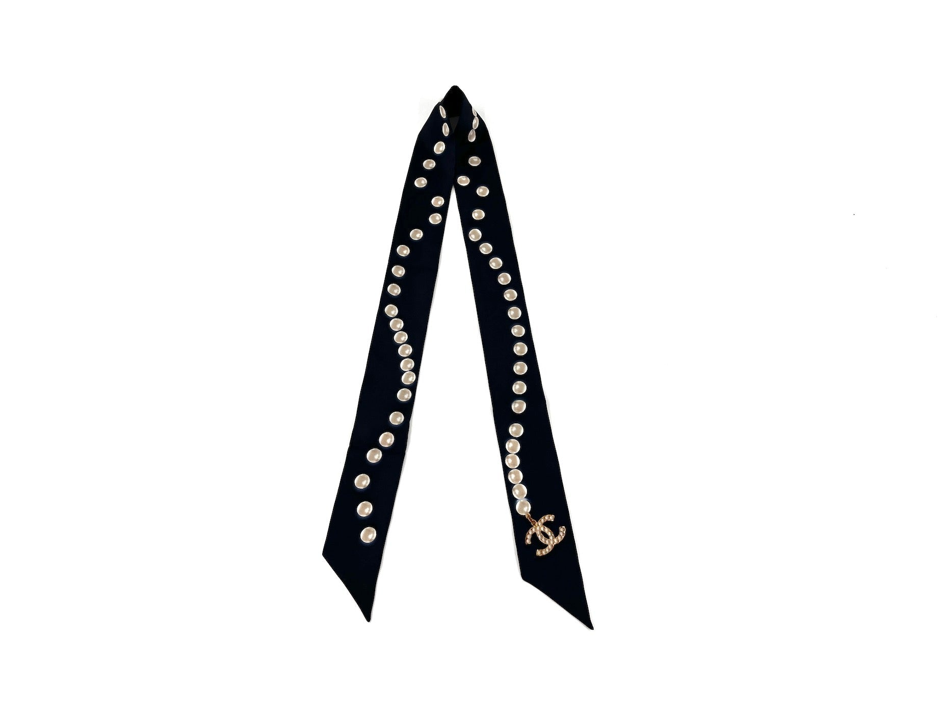 Chanel Pearl Silk Pearl Print CC Logo Scarf Handbag