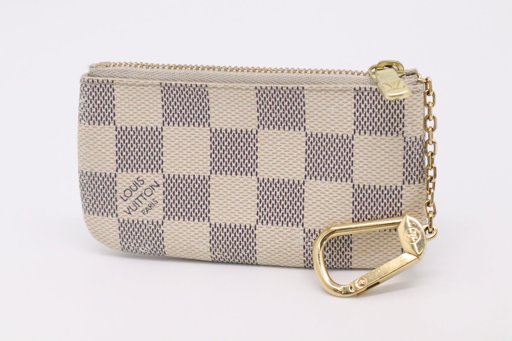 Louis Vuitton Key Cles Damier Azur Canvas Handbag