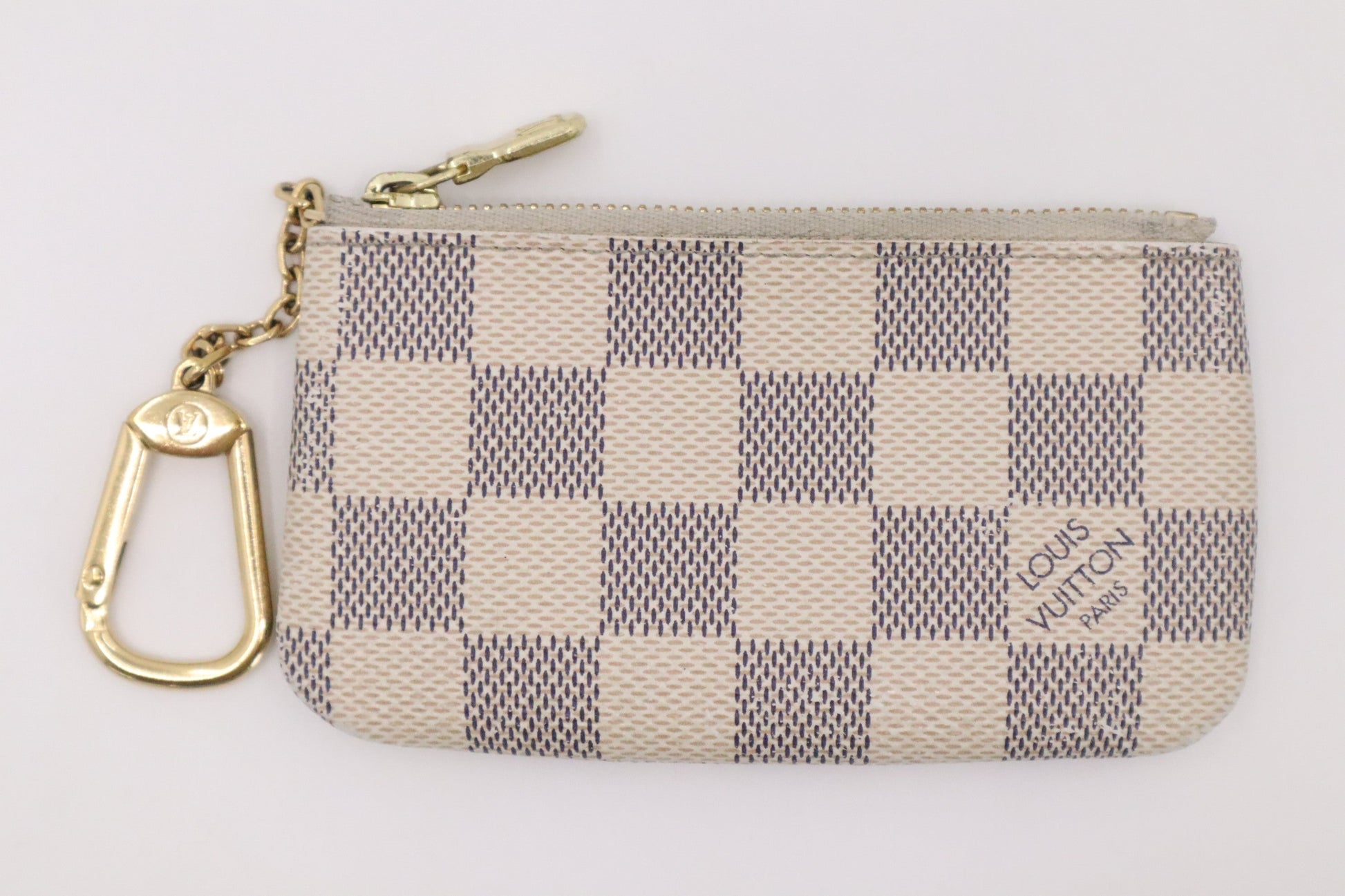 Louis Vuitton Key Cles Damier Azur Canvas Handbag