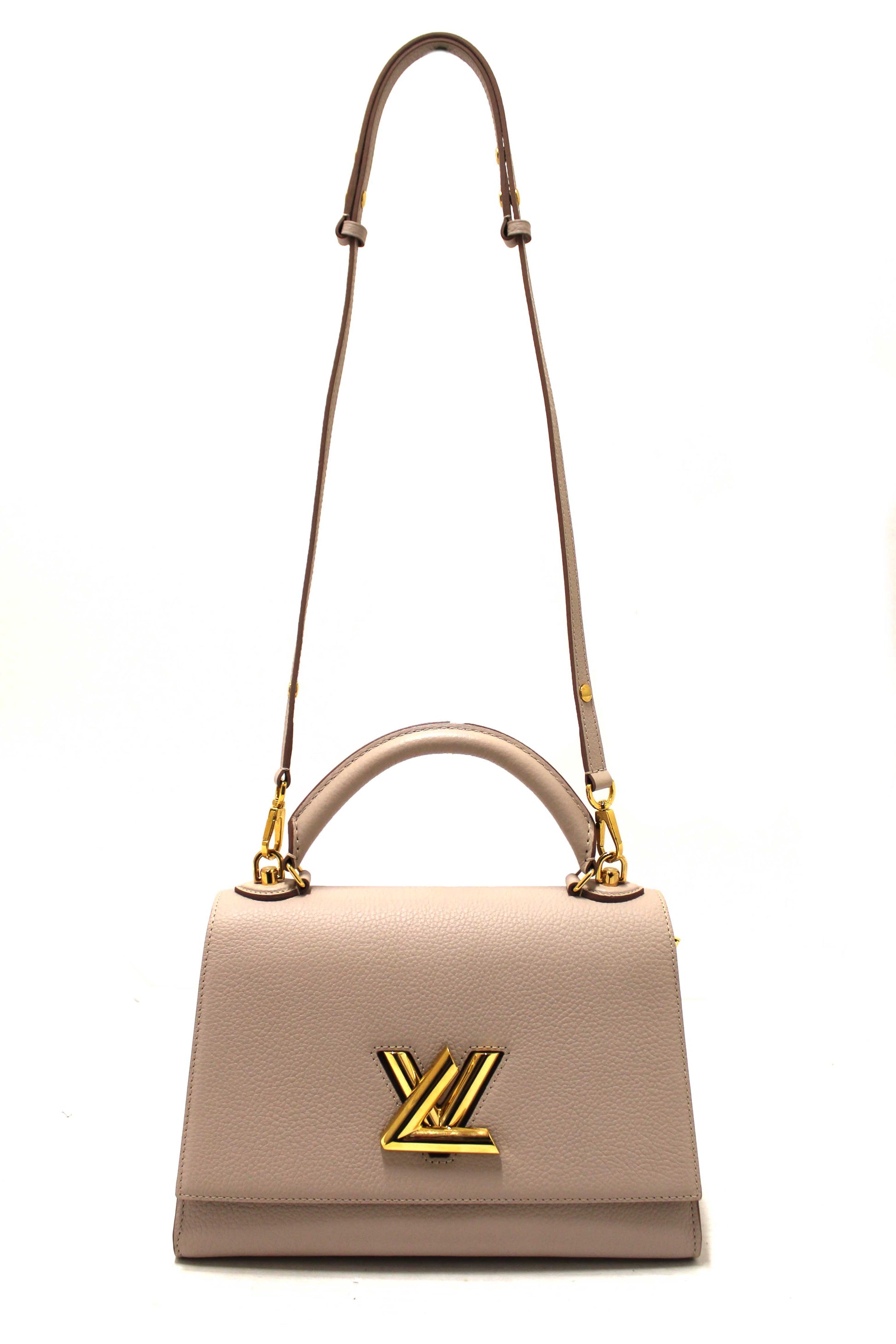 Louis Vuitton Greige Grey Taurillon Leather Twist One Handle MM Bag