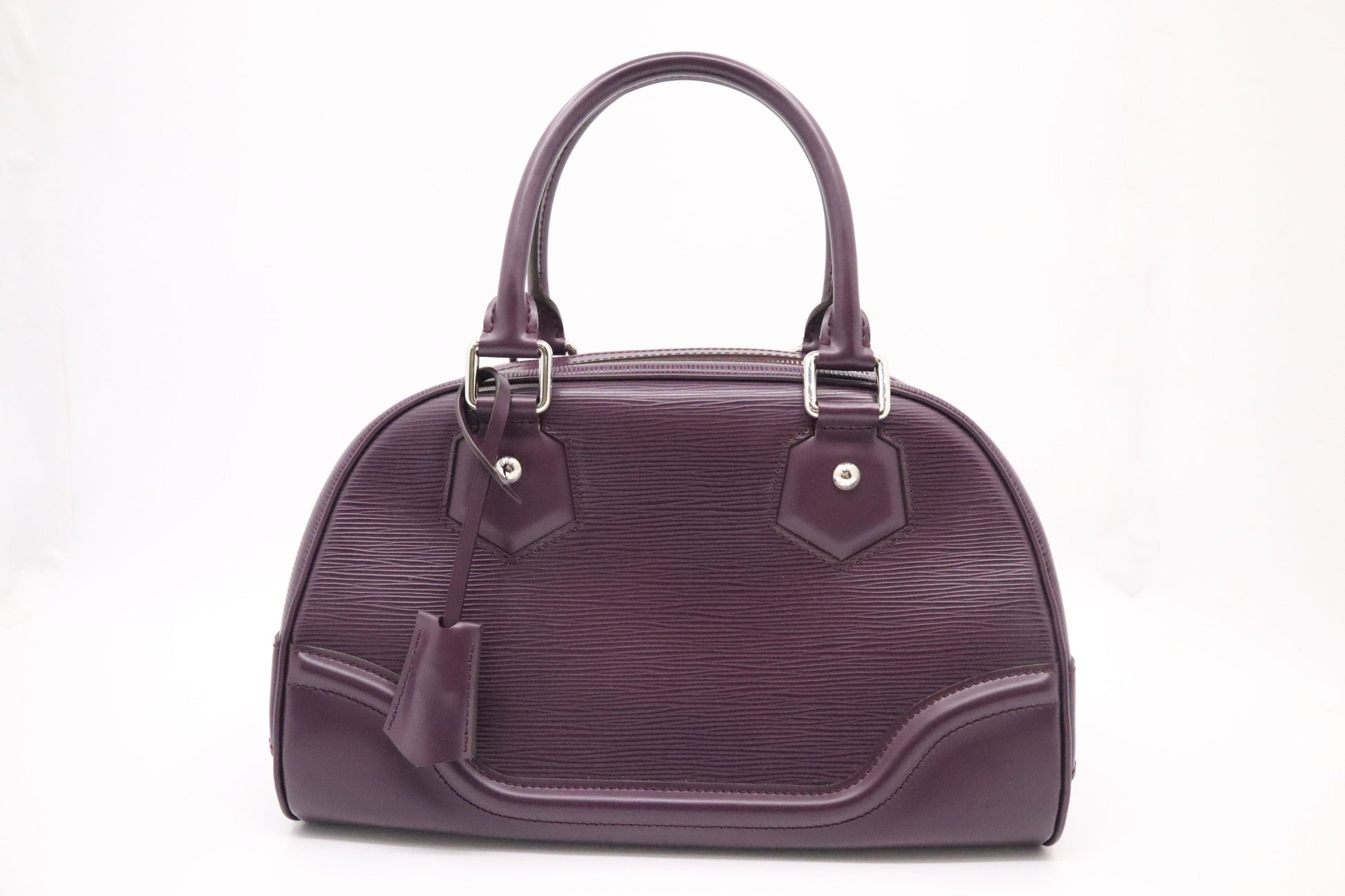 Louis Vuitton Bowling Montaigne PM Purple Epi Leather Handbag