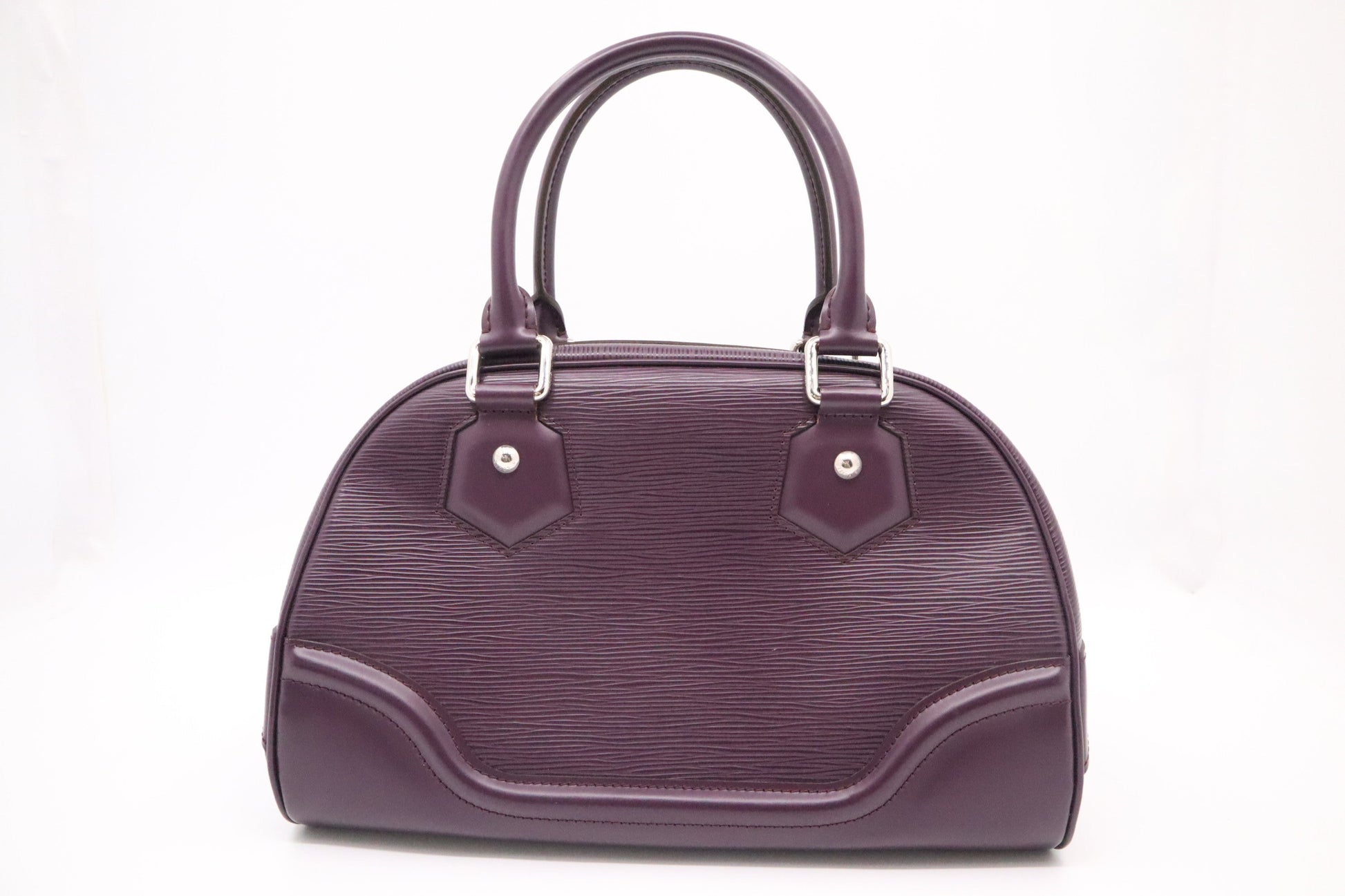 Louis Vuitton Bowling Montaigne PM Purple Epi Leather Handbag