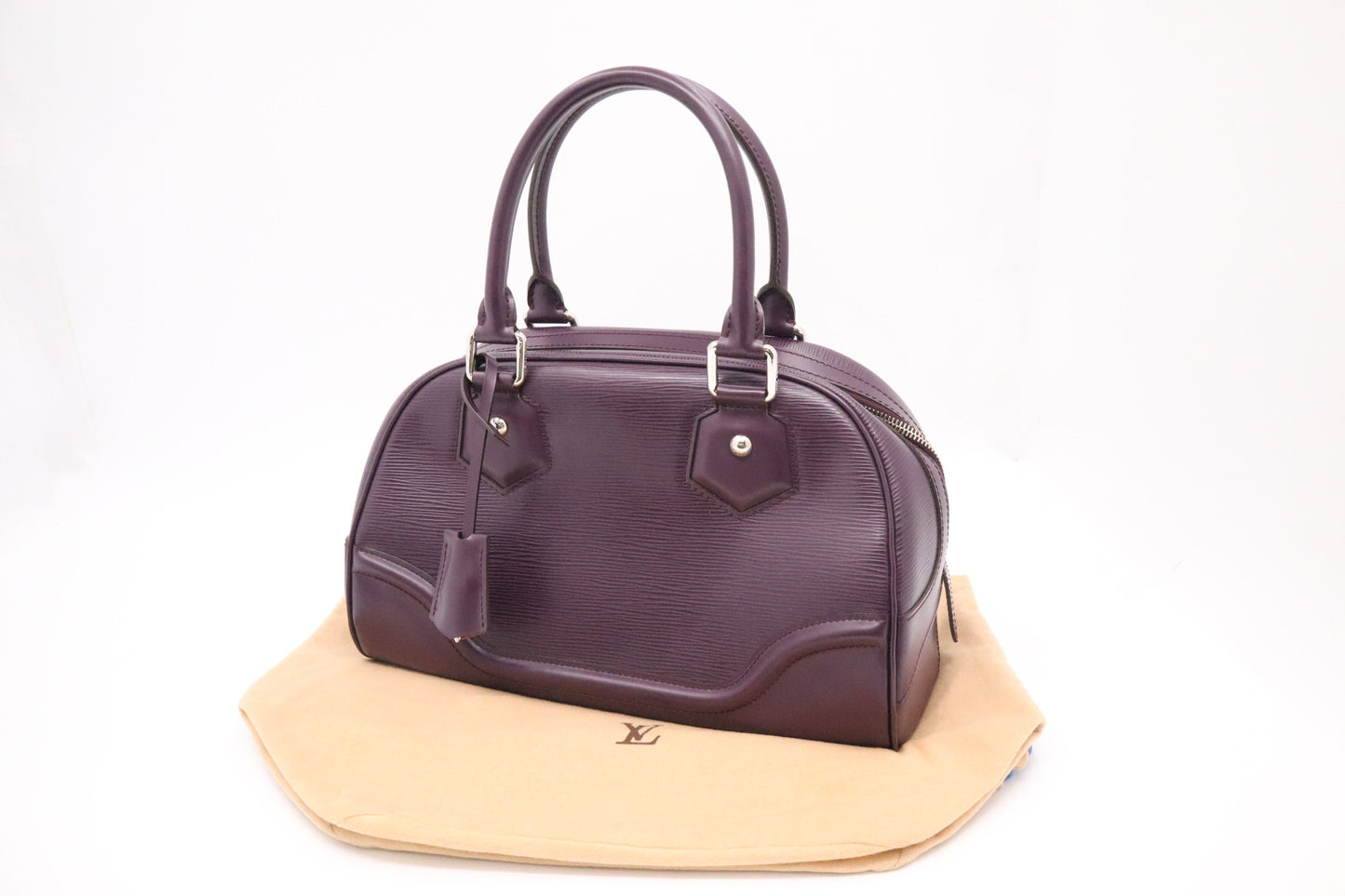 Louis Vuitton Bowling Montaigne PM Purple Epi Leather Handbag