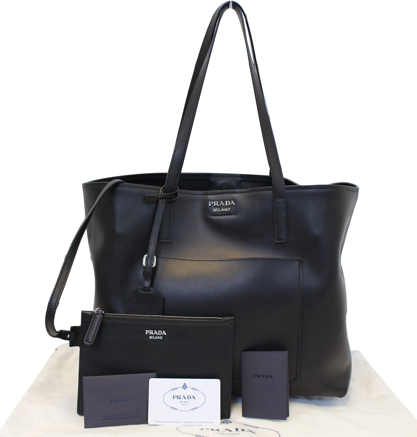 City Calf Shopping Tote Shoulder Bag Leather Large