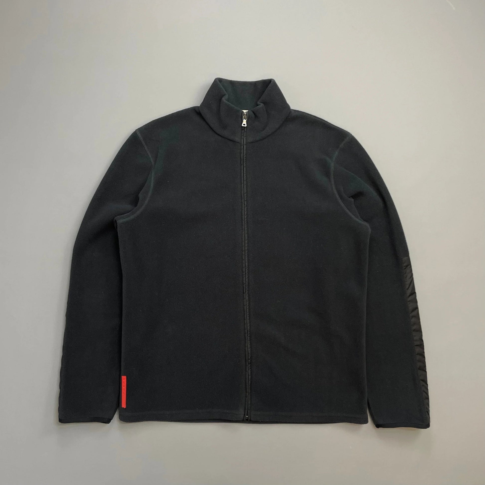 Prada Handbag Sport Charcoal Grey Panel -Through Fleece Jacket Nylon Gray Zip