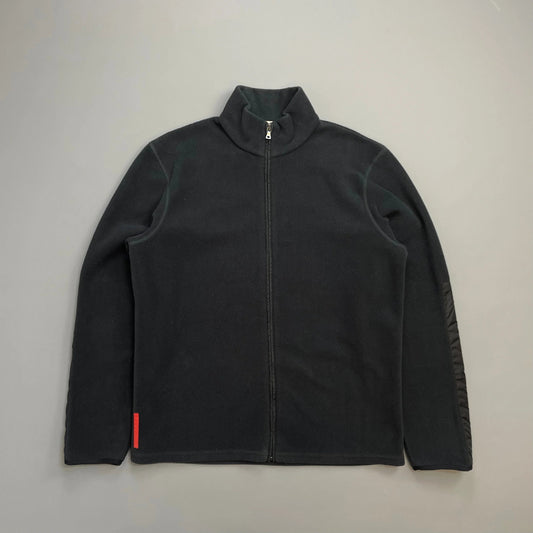 Prada Handbag Sport Charcoal Grey Panel -Through Fleece Jacket Nylon Gray Zip