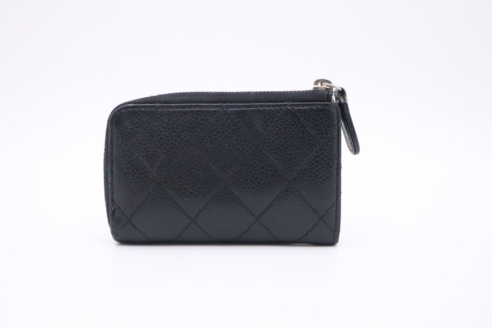 Chanel Card Caviar Black Leather Wallet Case