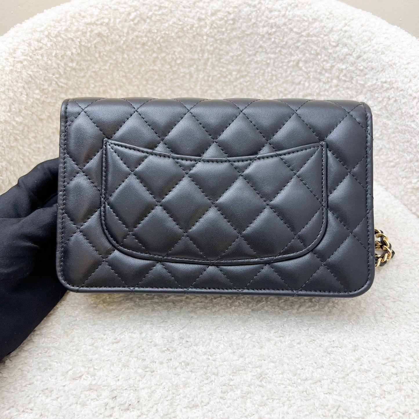 Chanel Classic Wallet on Chain WOC in Black Lambskin and GHW