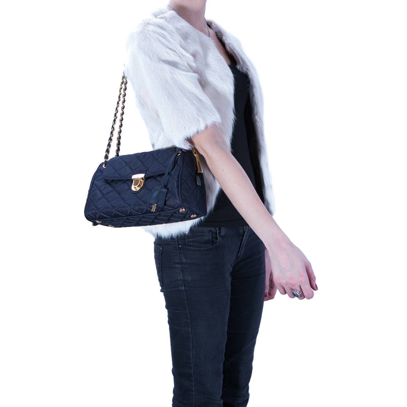 Prada Tessuto Impuntu Shoulder Bag Tessuto Impuntu