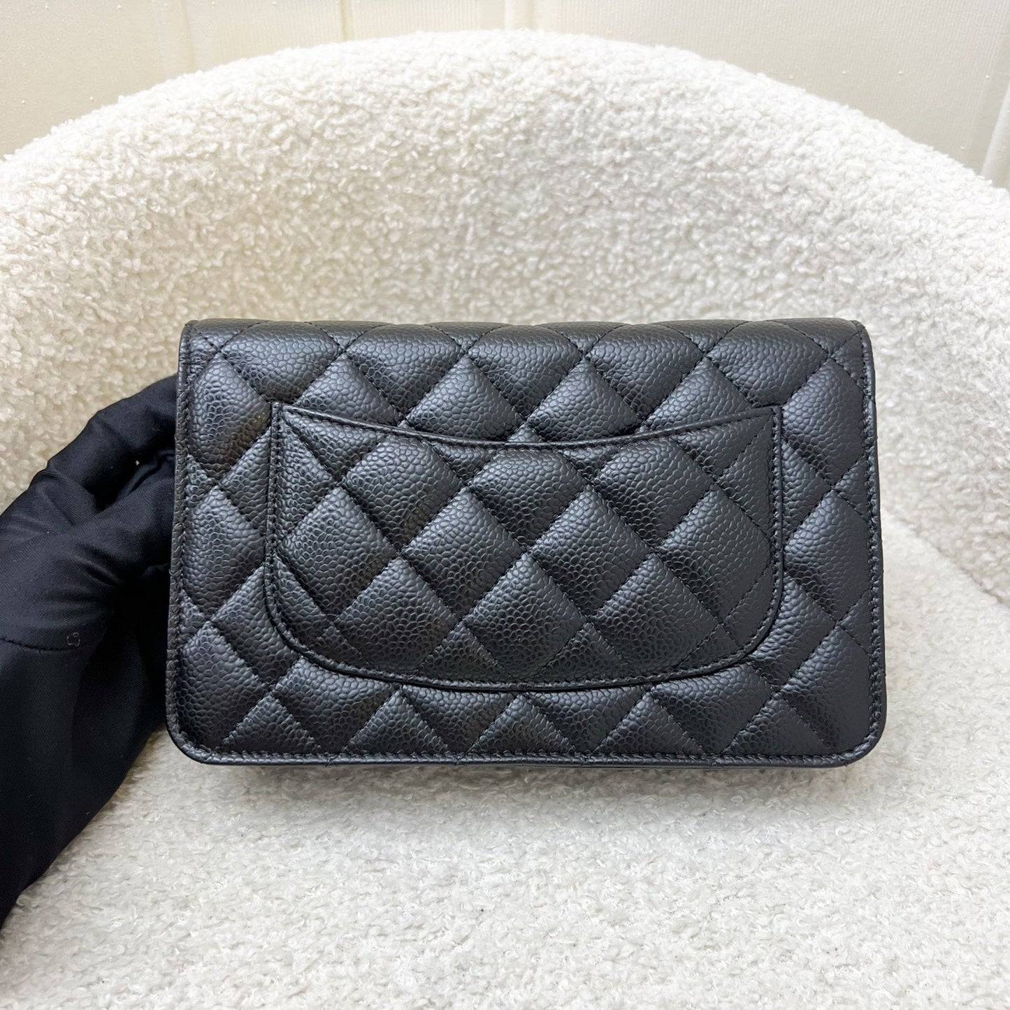 Chanel Classic Wallet on Chain WOC in Black Caviar and Ghw Handbag