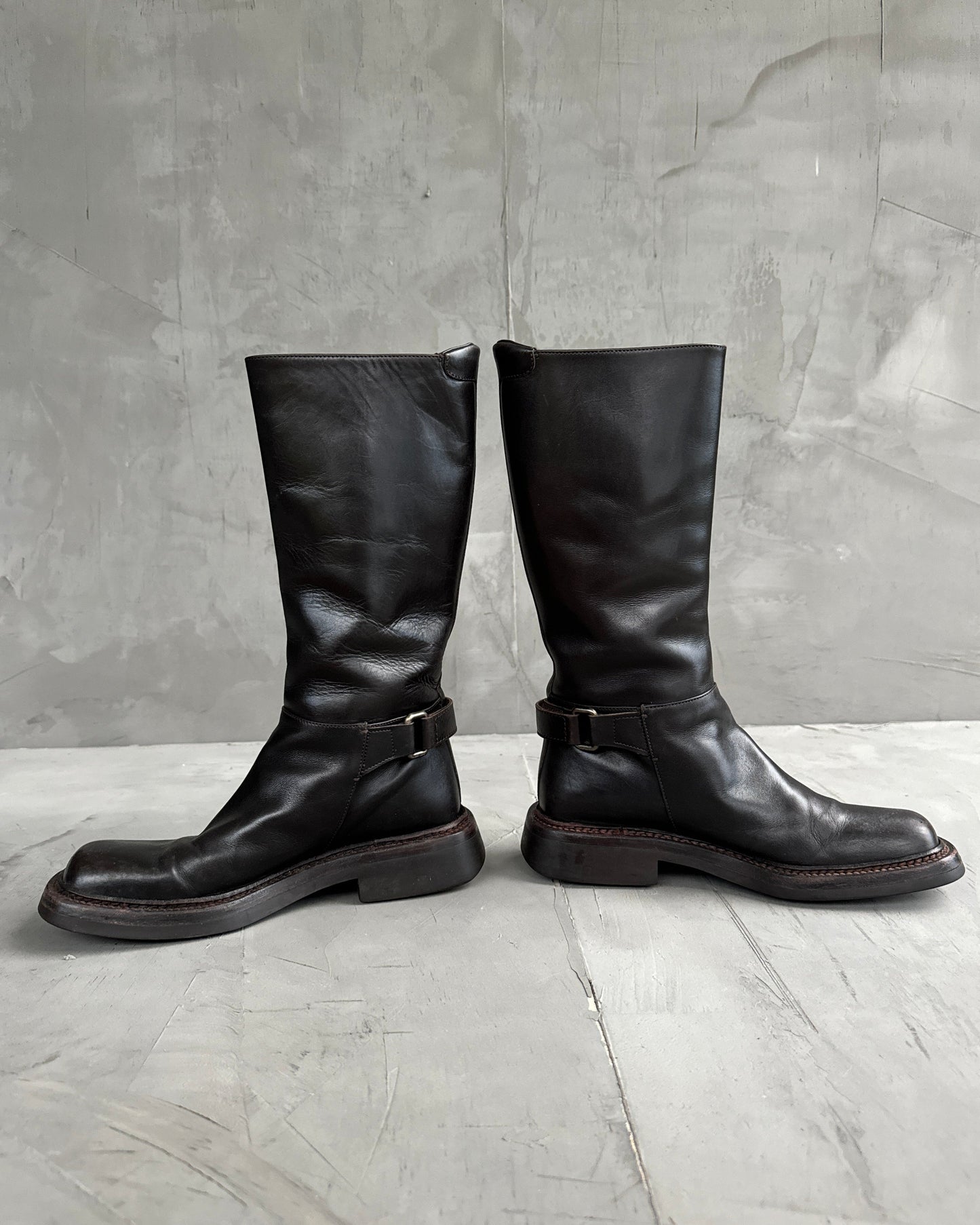 Prada Shoe FW Square Toe Boots - EU 36.5 Leather Shoes