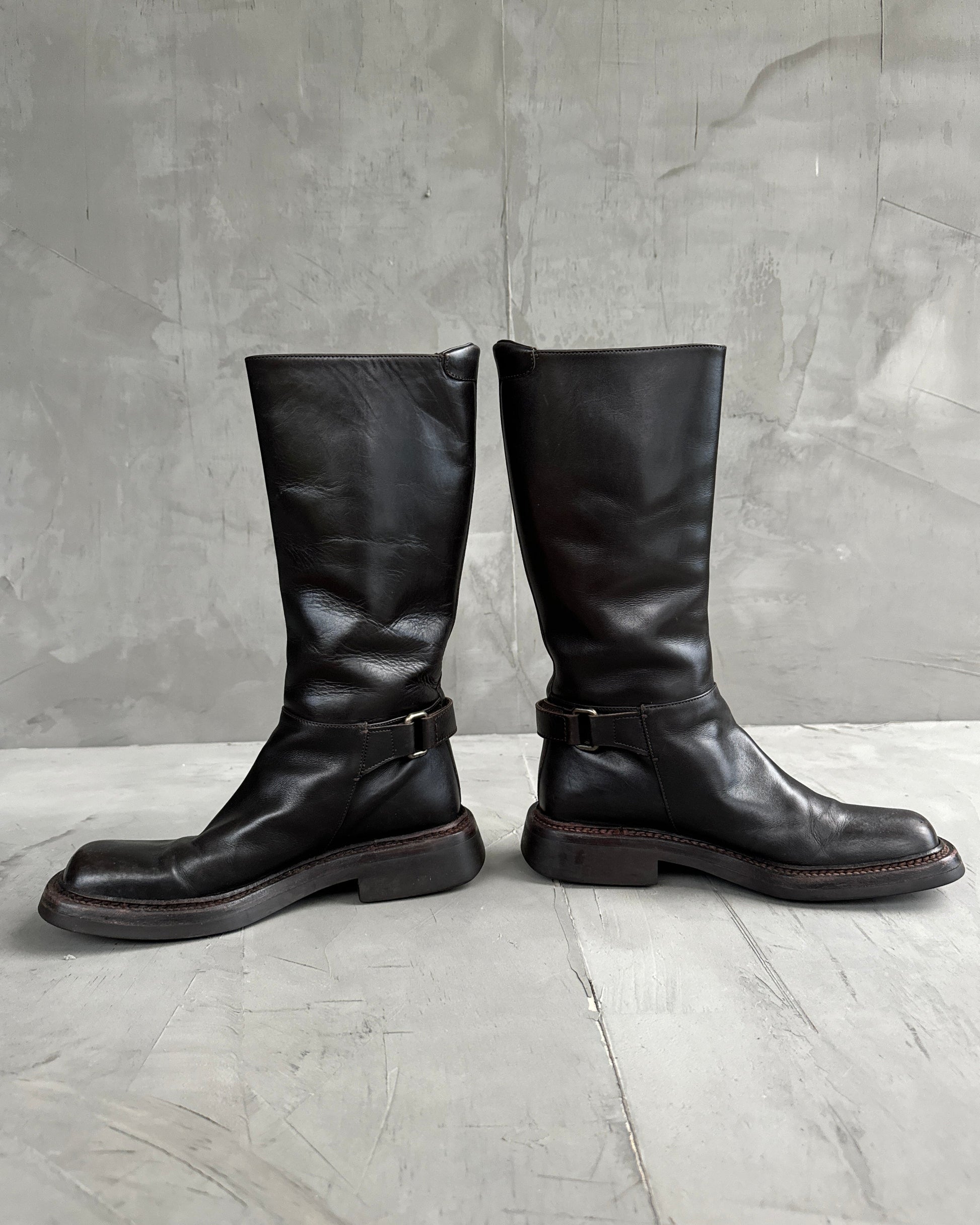 Prada Shoe FW Square Toe Boots - EU 36.5 Leather Shoes