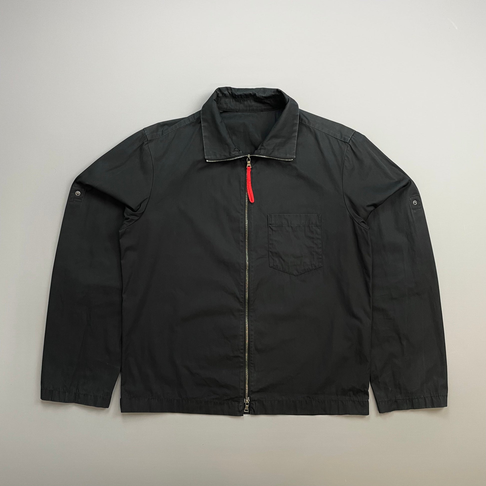 Prada Handbag Sport 00s Lightweight Adjustable Sleeve Cotton Harrington Black