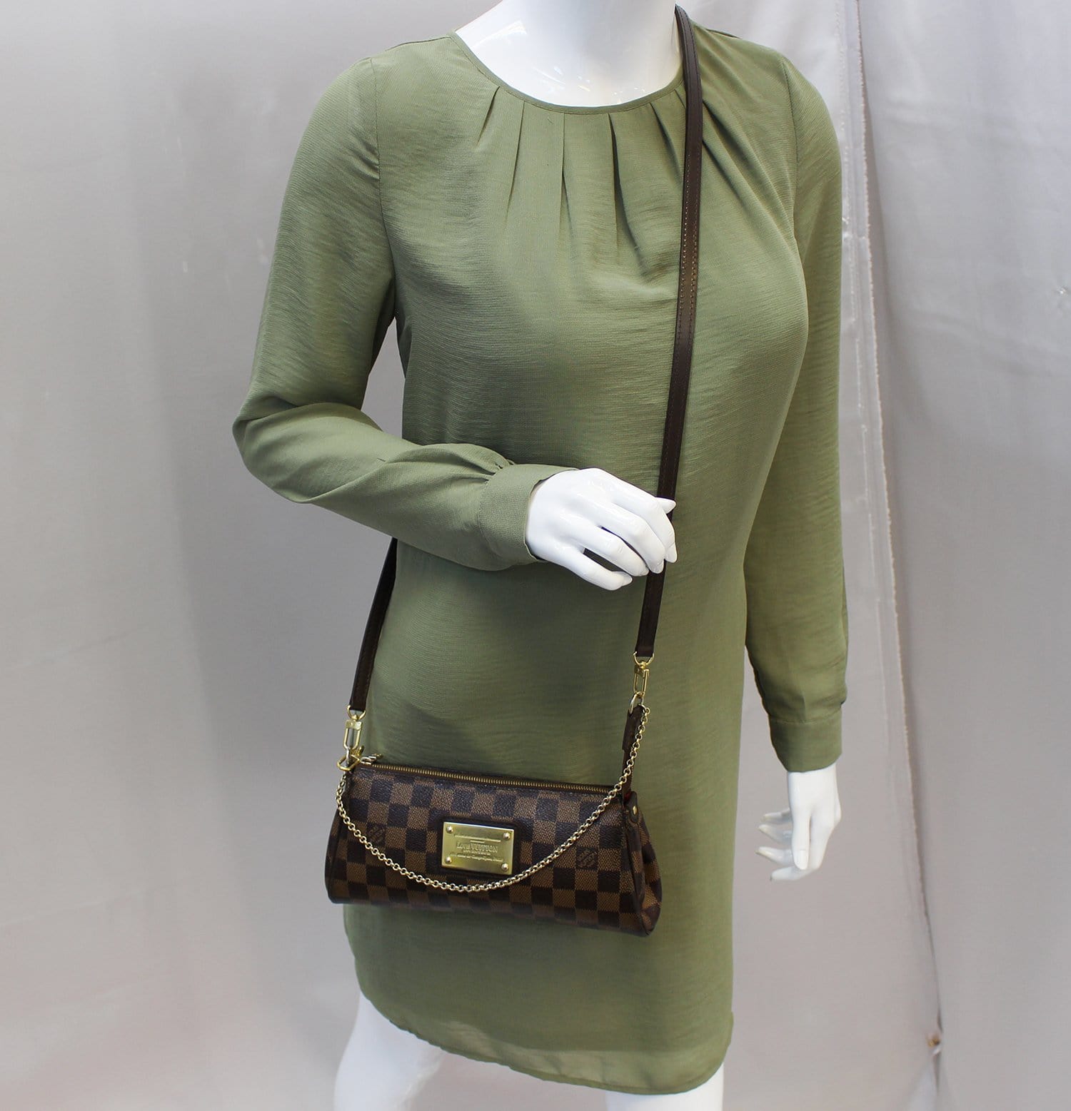 Louis Damier Ebene Eva Accessories Pouch Crossbody Crossbody Bag