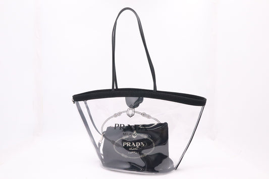 Prada Canapa In Plexiglass Handbag Canvas Travel Bag