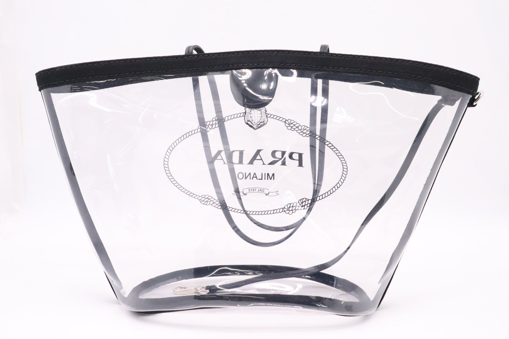 Prada Canapa In Plexiglass Handbag Canvas Travel Bag
