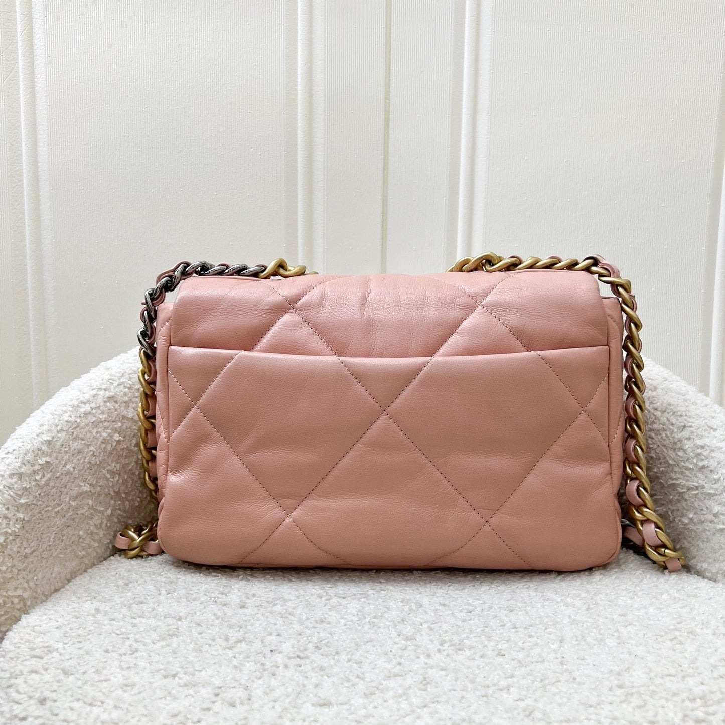 Chanel 19 Small Flap in Light Pink Goatskin and 3 Tone Hw Handbag