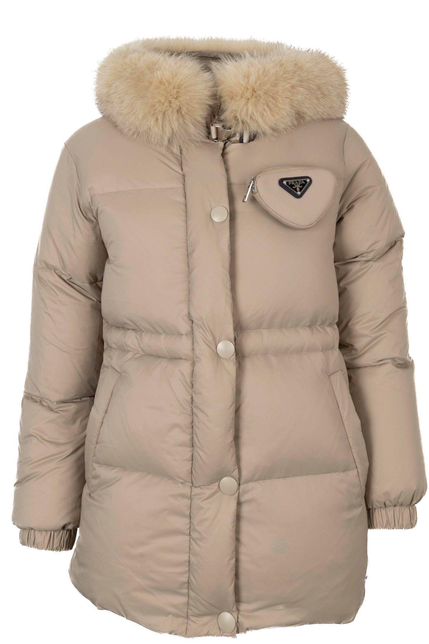 Prada Puffer Jacket Beige Handbag