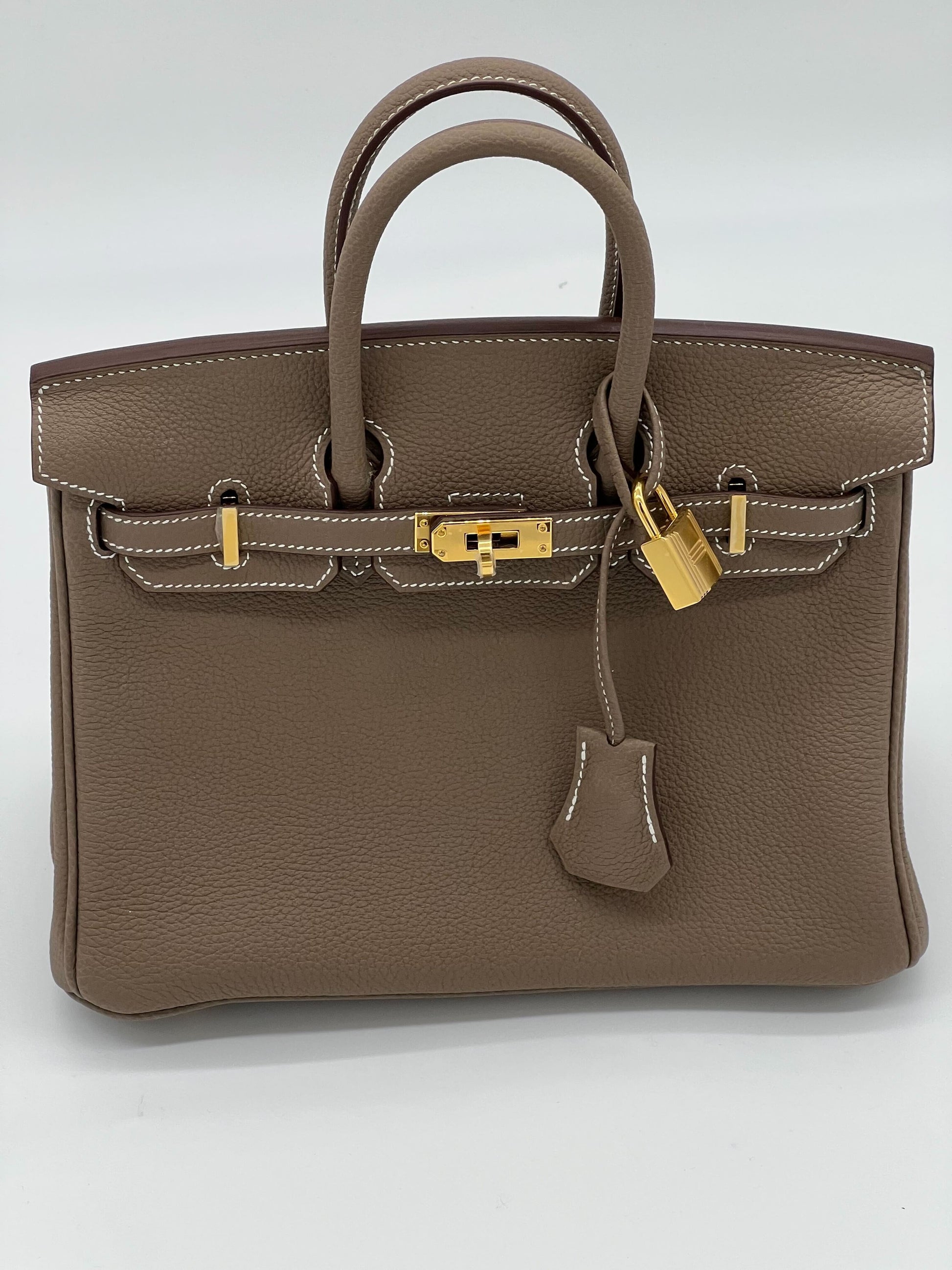 Gucci Hermes Birkin Etoupe Togo Hardware Handbag Gold Travel Bag