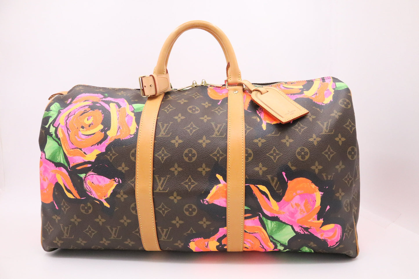 Louis Vuitton x Stephen Spro Keepall 50 Roses Monogram Canvas Travel Bag Monogram Canvas