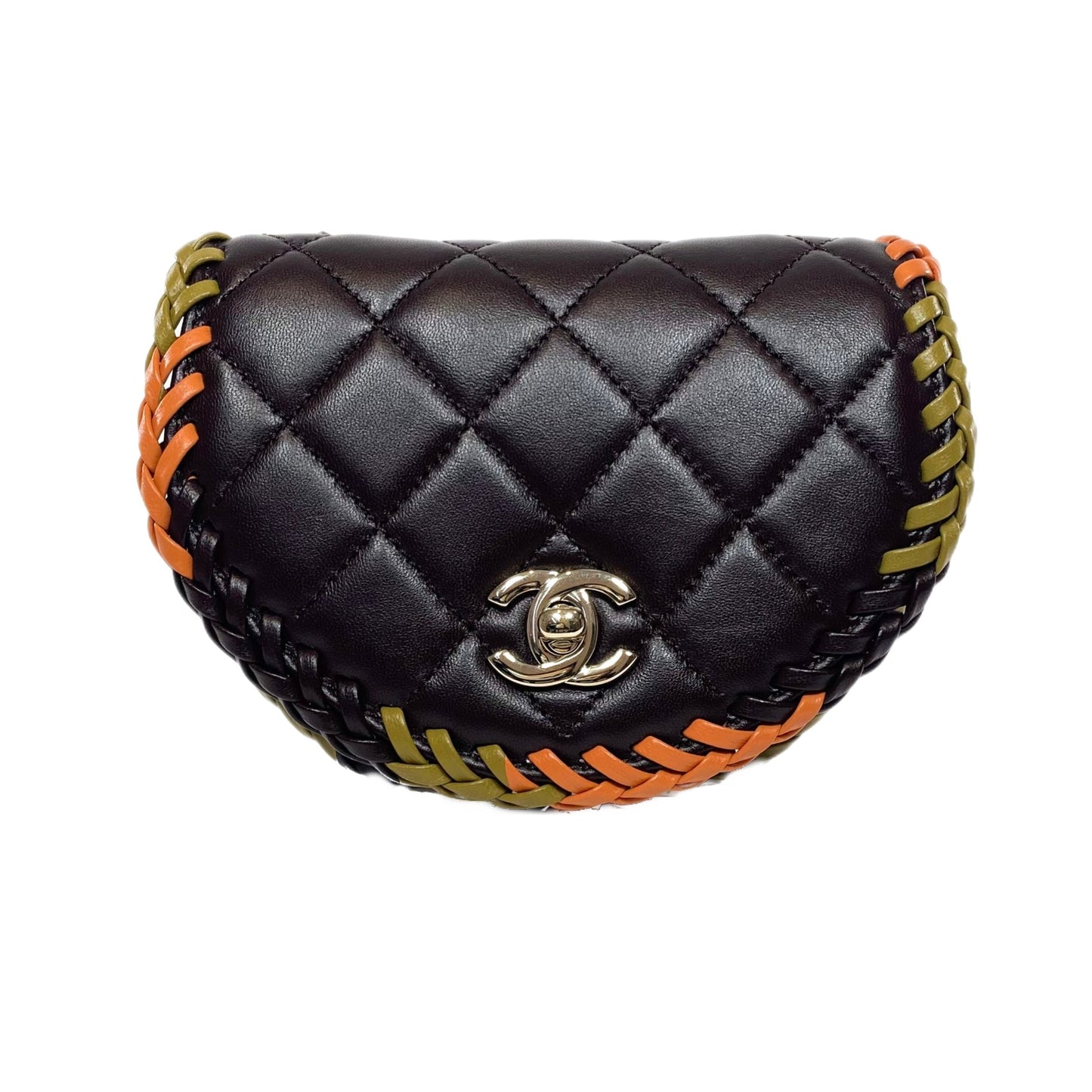 Chanel Dark Purple Braided Mini Messenger Flap Bag