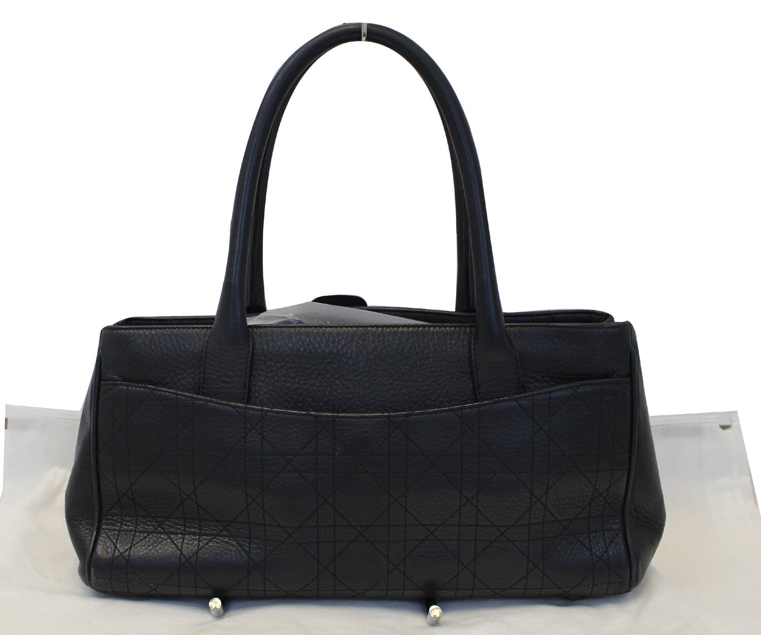 Dior Cannage Tote Bag Leather Black Medium