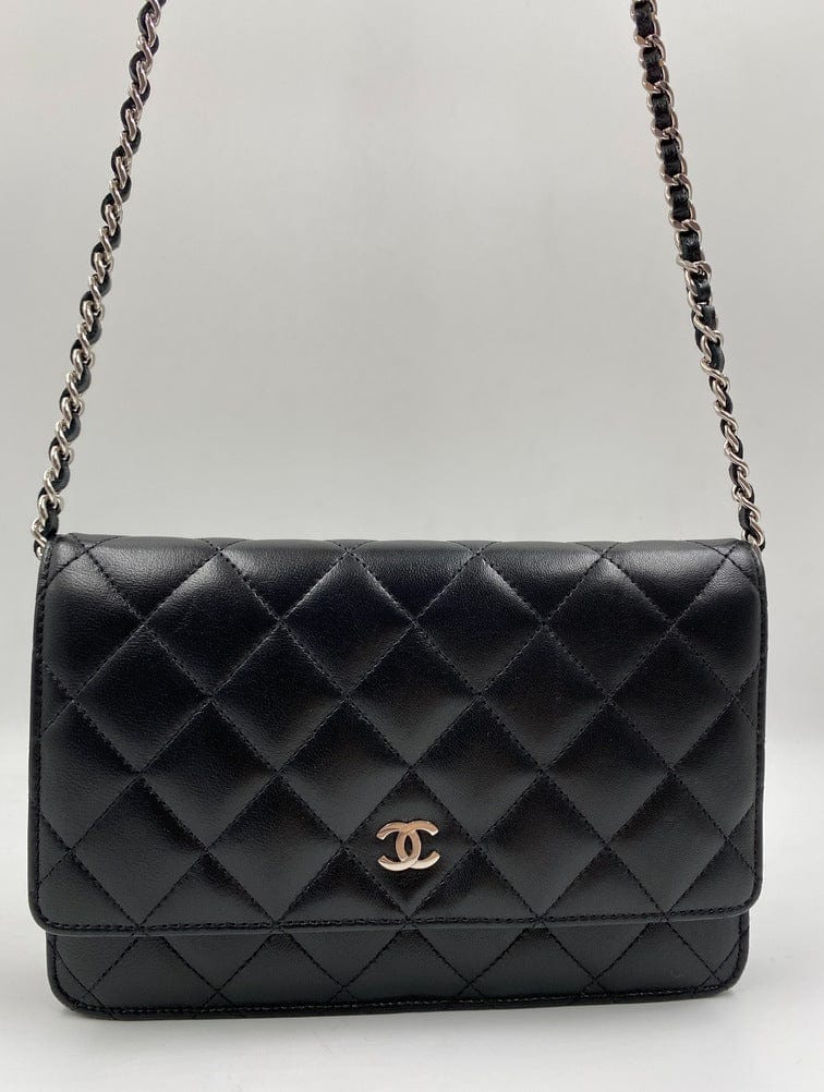 Chanel Classic Wallet on Chain - Black Lambskin Leather