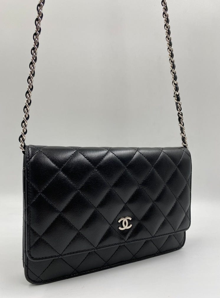 Chanel Classic Wallet on Chain - Black Lambskin Leather
