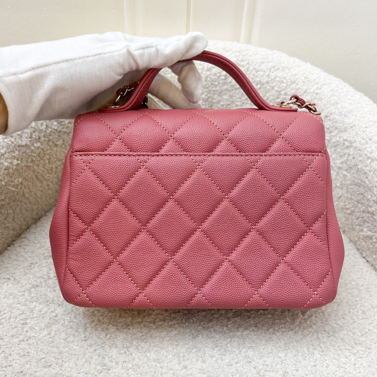 Chanel Small Business Affinity Flap In Pink Caviar And Lghw Bag