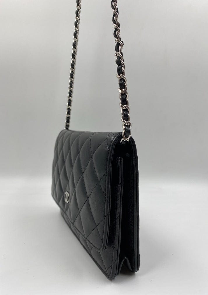 Chanel Classic Wallet on Chain - Black Lambskin Leather