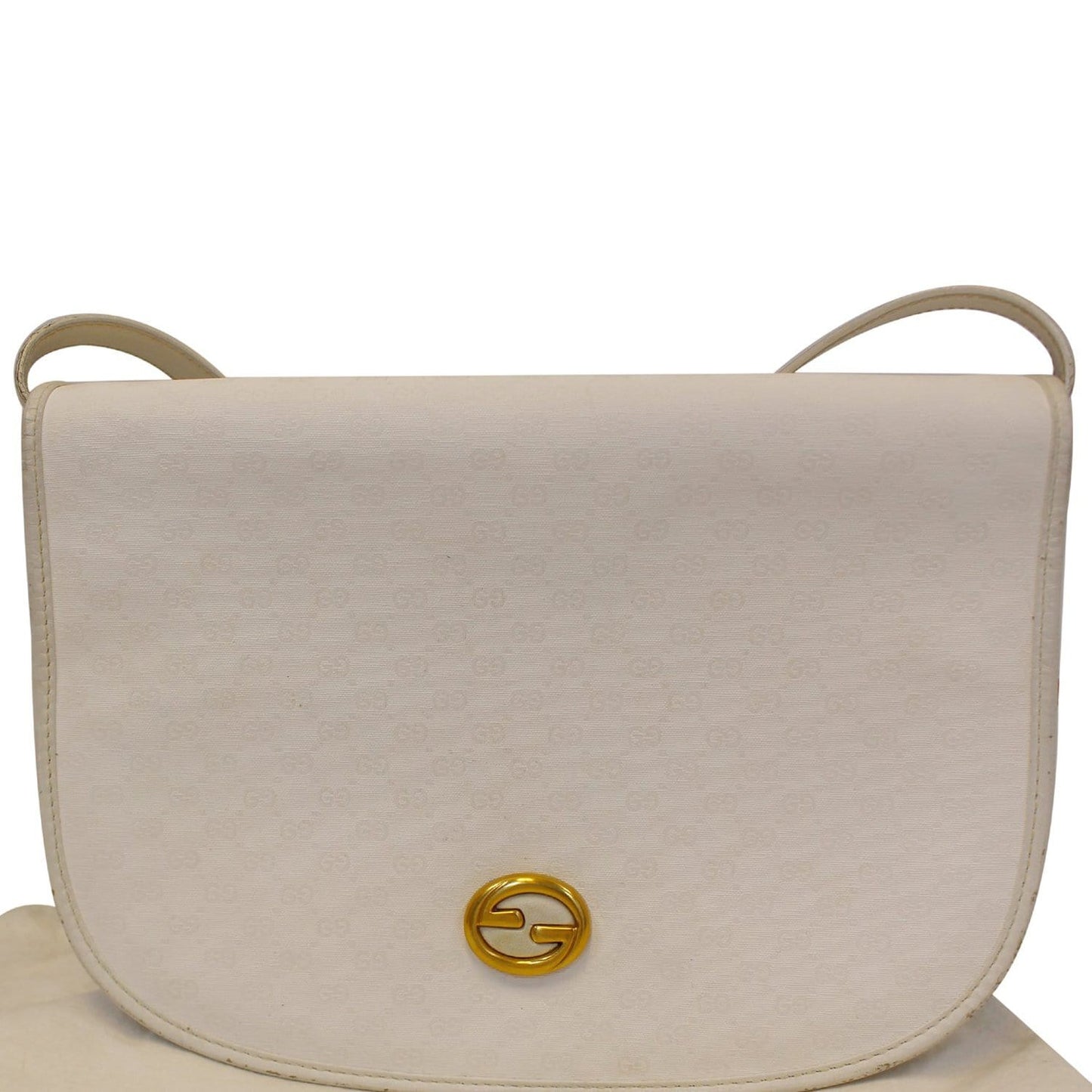 Gucci Supreme Crossbody Bag White Flap