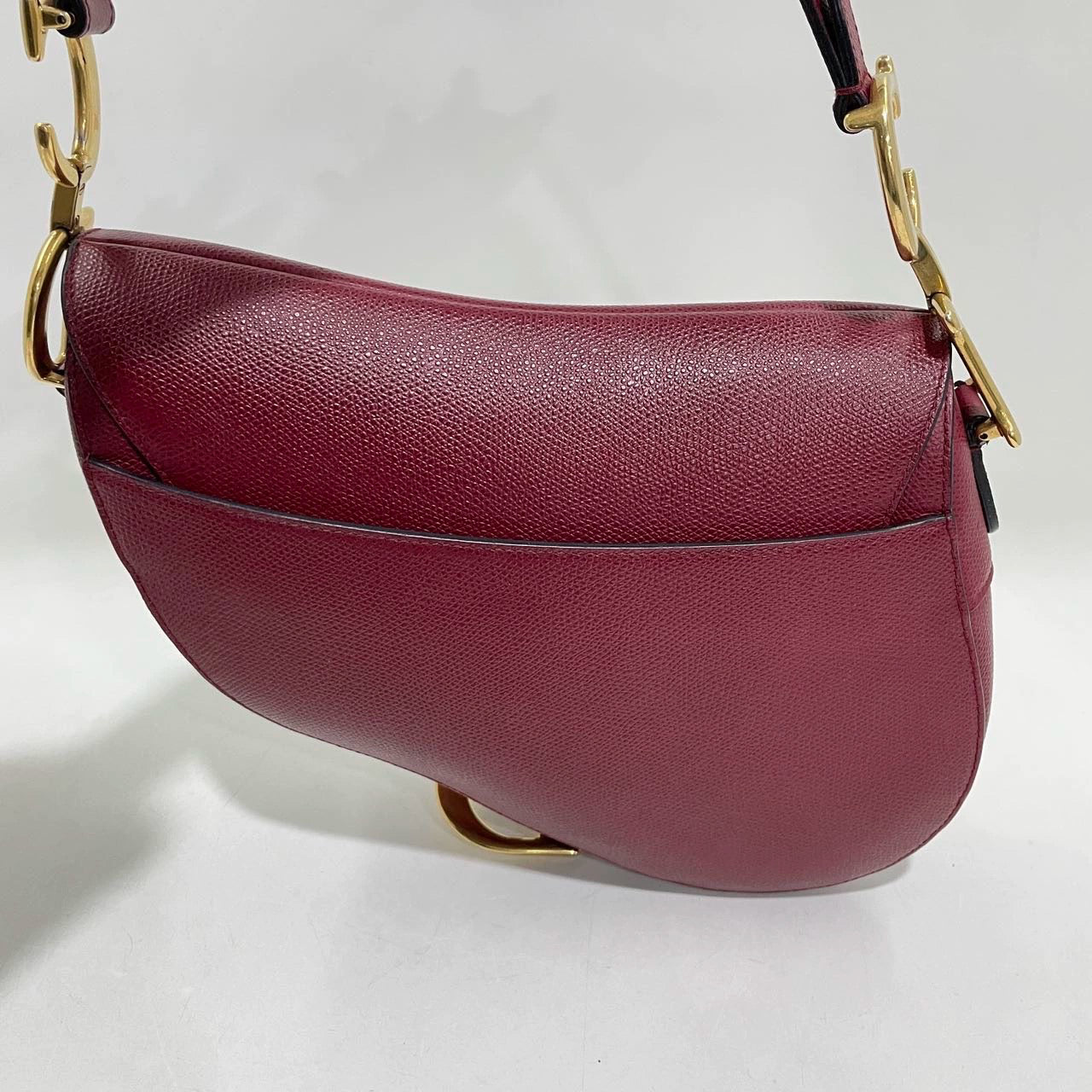 Dior Saddle Grained Shoulder Bag Leather Red
