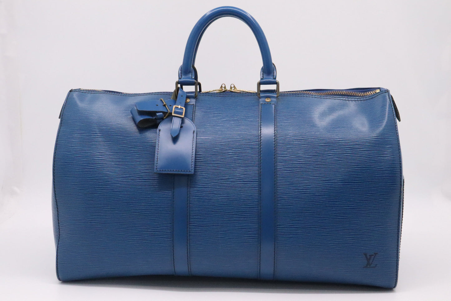 Louis Vuitton Keepall 45 Toledo Epi Leather Blue Travel Bag