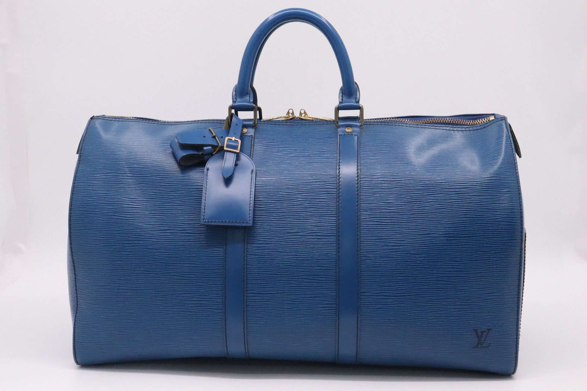 Louis Vuitton Keepall 45 Toledo Epi Leather Blue Travel Bag