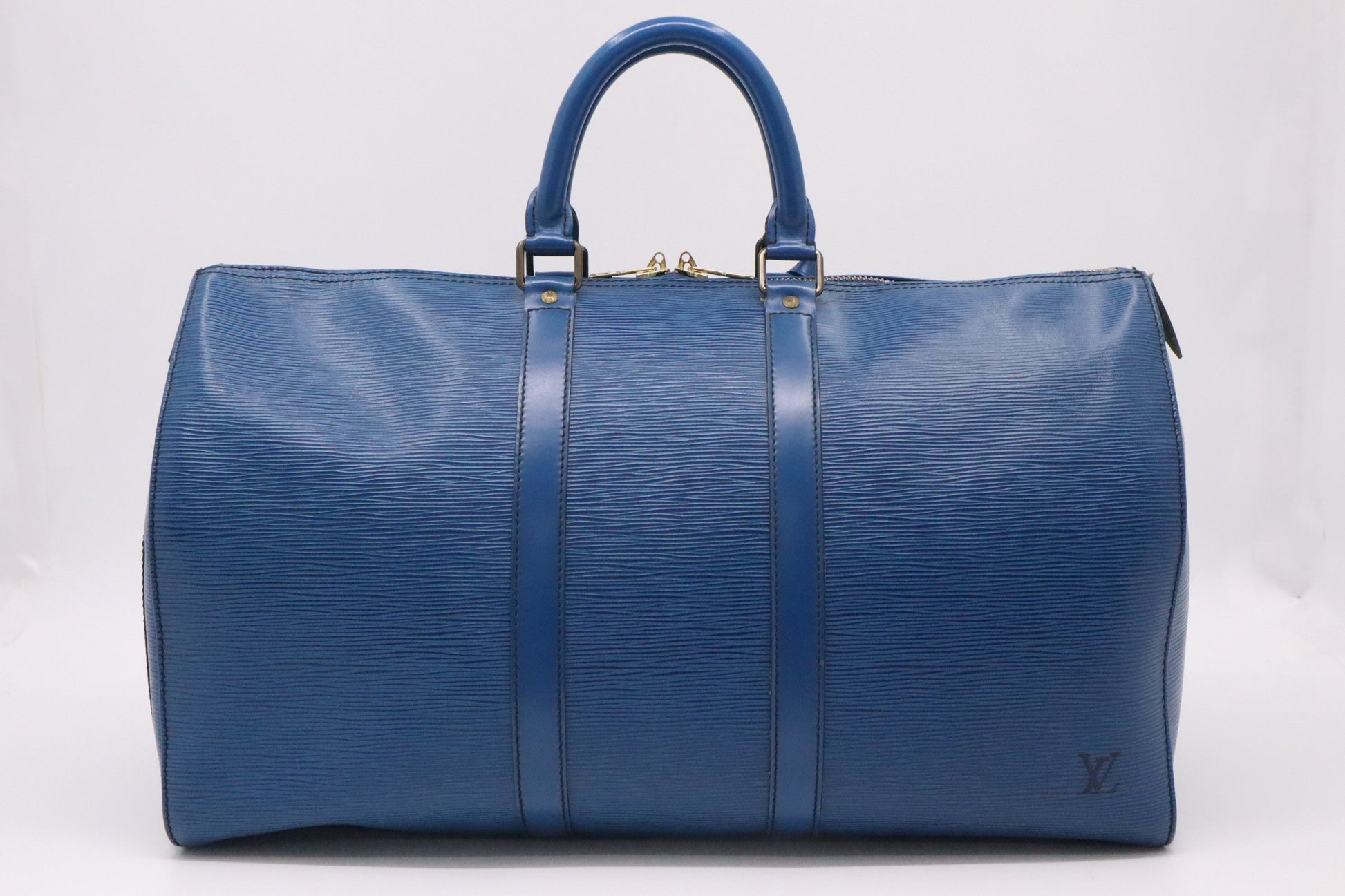 Louis Vuitton Keepall 45 Toledo Epi Leather Blue Travel Bag